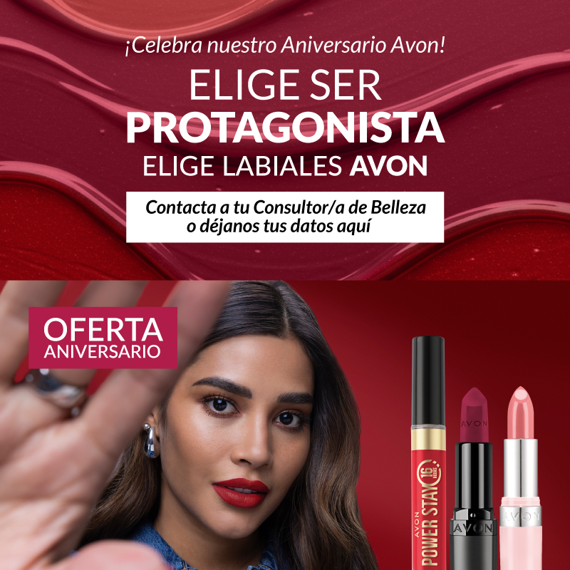 Celebra nuestro aniversario Avon. Elige ser la protagonista